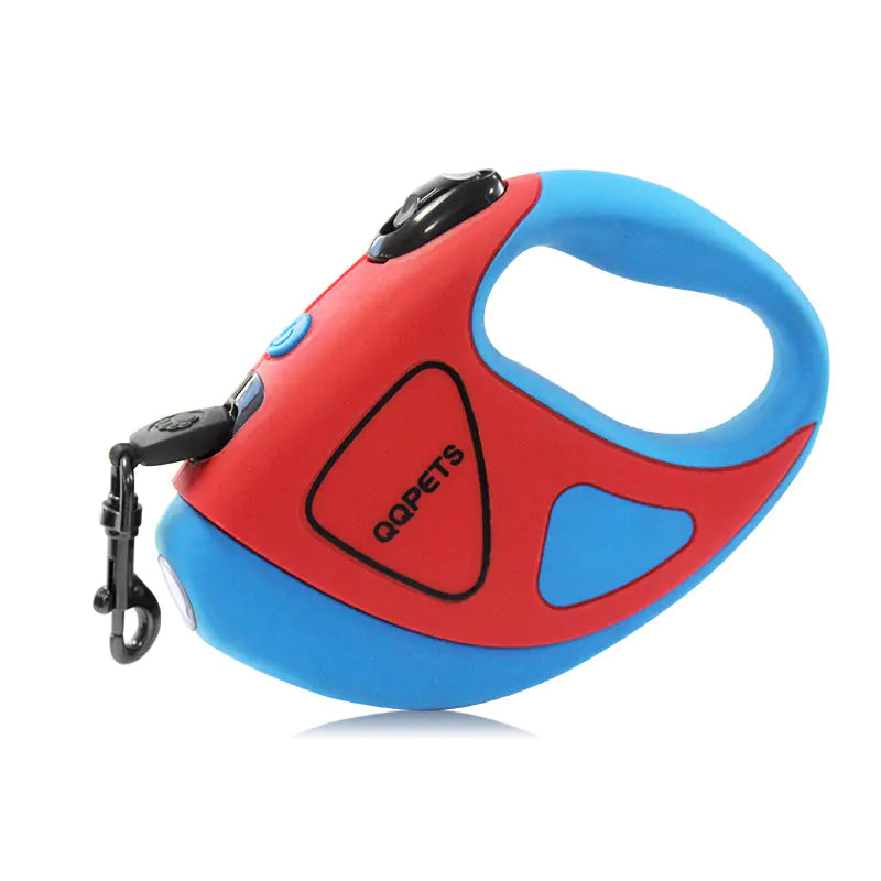 Laisse rétractable automatique pour chien avec lumière LED et corde en fibre Boutique Ecom