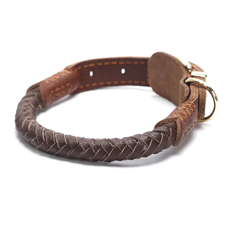 Collier pour Chien en Cuir de Vache Réglable pour Chiens Moyens et Grands Boutique Ecom